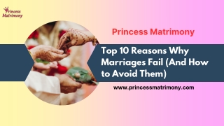 Top 10 Reasons Why Marriages Fail