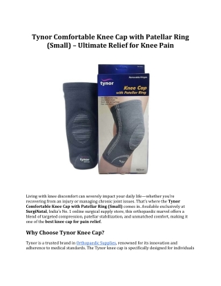 Tynor Comfortable Knee Cap with Patellar Ring (Small) – Strong Relief