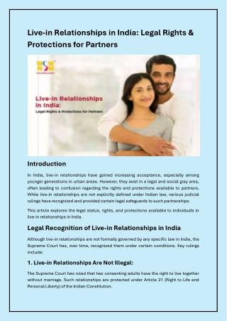 Understanding Legal Protections in Live-in Relationships in India