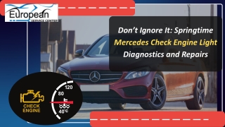 Don’t Ignore It Springtime Mercedes Check Engine Light Diagnostics and Repairs