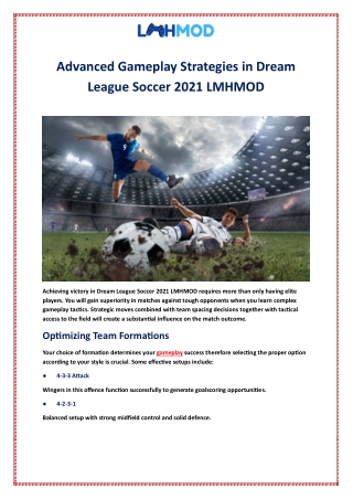 Advanced Gameplay Strategies in Dream League Soccer 2021 LMHMOD