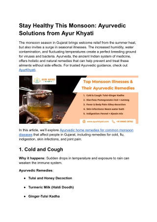 Ancient Wisdom for the Modern Monsoon_ Ayurvedic Health Tips for Gujarat