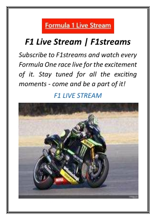 F1 Live Stream  F1streams