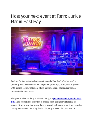 Retrojunkie Bar - Unique Private Event Space in East Bay, CA