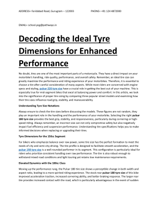 Decoding the Ideal Tyre Dimensions for Enhanced Performance
