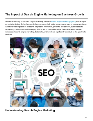 The Impact of Search Engine Marketing on Business Growth
