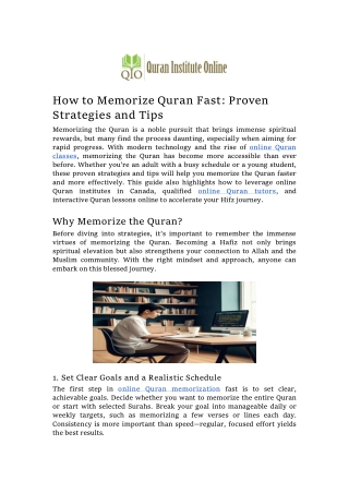 How to Memorize Quran Fast Proven Strategies and Tips