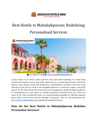 Best Hotels in Mahabalipuram_ Redefining Personalized Services