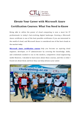 Elevate Your Career with Microsoft Azure Certification Courses_ What You Need to Know