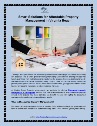 Smart Solutions for Affordable Property Management in Virginia Beach