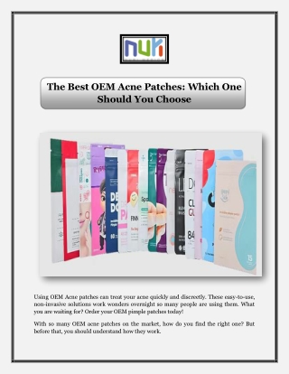 The Best OEM Acne Patches Which One Should You Choose