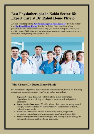 Best Physiotherapist in Noida Sector 18