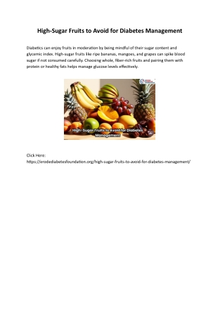 High-Sugar Fruits to Avoid for Diabetes Management1