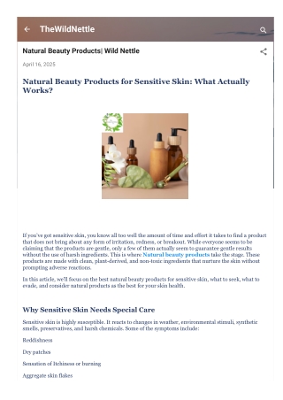 Natural Beauty Products| Wild Nettle