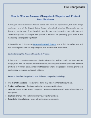 Amazon Chargeback