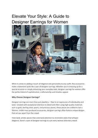 Elevate Your Style_ A Guide to Designer Earrings for Women