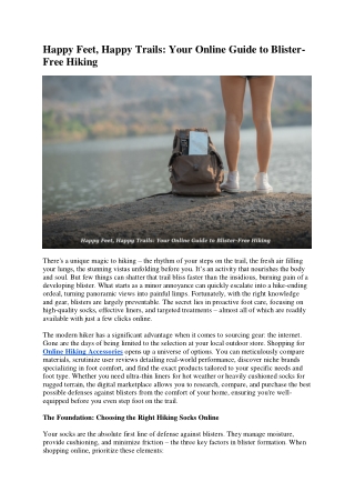 Happy Feet, Happy Trails Your Online Guide to Blister-Free Hiking