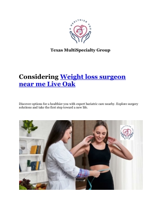 Weight loss surgeon near me Live Oak