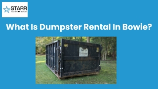 What Is Dumpster Rental In Bowie?