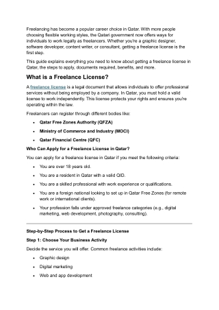 How to Get a Freelance License in Qatar