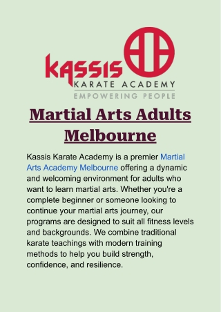 Martial Arts Adults Melbourne: The Ultimate Way to Balance Mind and Body