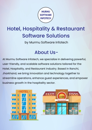 Hotel, Hospitality & Restaurant Software Solutions  Murmu Software Infotech