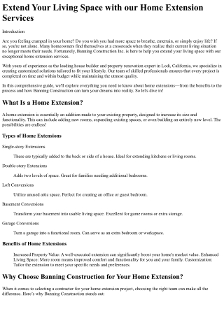 Extend Your Living Space with our Home Extension Services