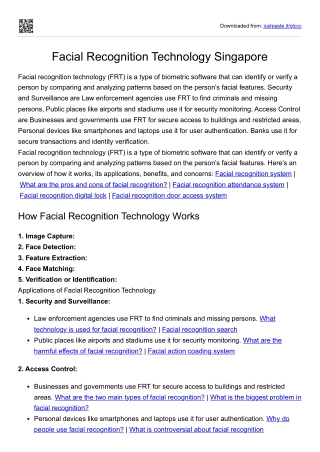 Facial Recognition Technology Singapore
