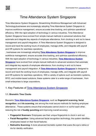 Time Attendance System Singapore