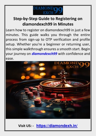 Step-by-Step Guide to Registering on diamondexch99 in Minutes
