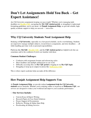 Don’t Let Assignments Hold You Back – Get Expert Assistance!
