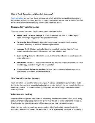 What Is Tooth Extraction and When Is It Necessary