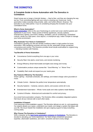 A Complete Guide to Home Automation with The Domot