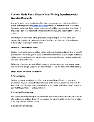 Custom Made Pens: Elevate Your Writing Experience