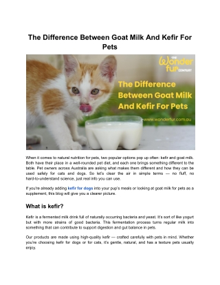 The Difference Between Goat Milk And Kefir For Pets