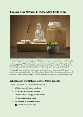 Explore Our Natural Incense Stick Collection