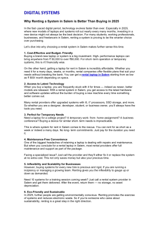 Why Renting a System in Salem is Better Than Buying