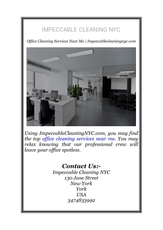 Office Cleaning Services Near Me | Impeccablecleaningnyc.com