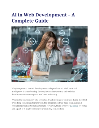 AI in Web Development – A Complete Guide