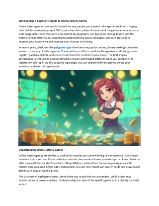 Winning Big: A Beginner’s Guide to Online Lottery Games