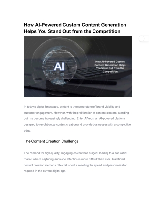 How AI-Powered Custom Content Generation Helps You Stand Out