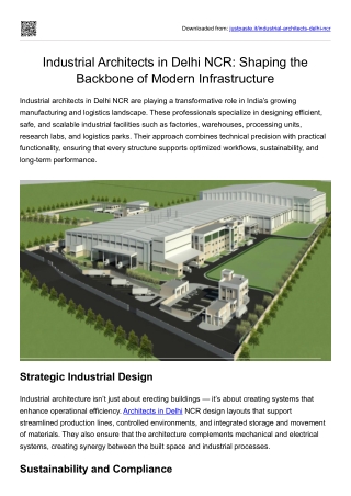 Industrial Architects in Delhi NCR- Shaping the Backbone of Modern Infrastructure