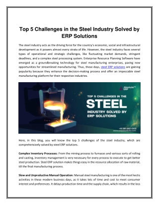 Top 5 Challenges in the Steel Industry Solved by ERP Solutions