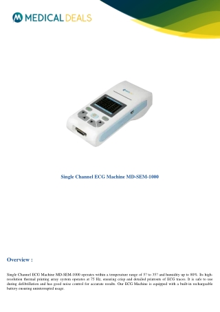 Single-Channel-ECG-Machine-MD-SEM-1000