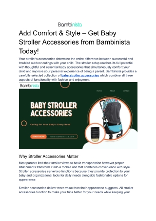 Add Comfort & Style – Get Baby Stroller Accessories from Bambinista Today