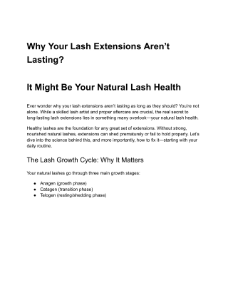 Why Your Lash Extensions Aren’t Lasting
