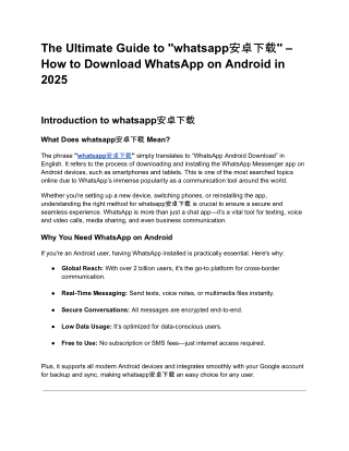The Ultimate Guide to ''whatsapp安卓下载'' – How to Download WhatsApp on Android in 2025
