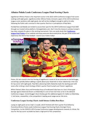 Afimico Pululu Leads Conference League Final Scoring Charts