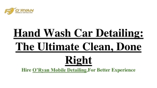 Hand Wash Car Detailing