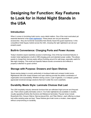 Designing for Function_ Key Features to Look for in Hotel Night Stands in the USA